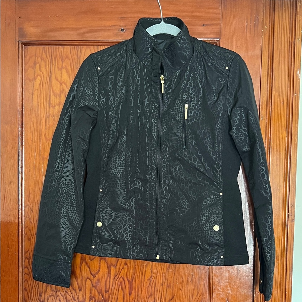 Weatherproof Black Patterned Utility Jacket